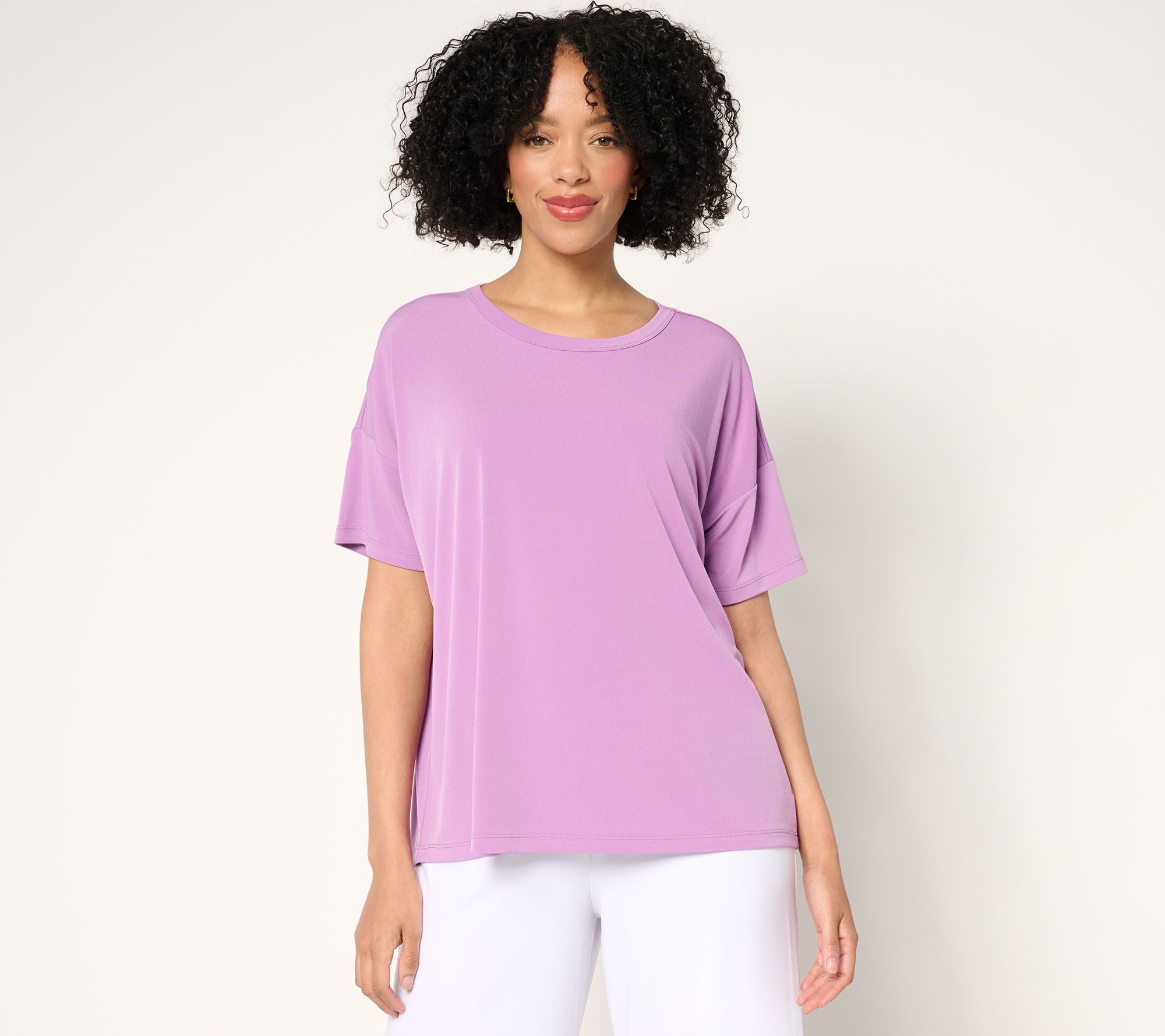 Fashion Women's Top Sz XL Modern Essentials Liquid Knit Dolman Purple A692153