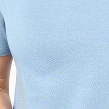 Fashion Women's Top Sz M Short Sleeve Tee Mesh Hem Blue A692530