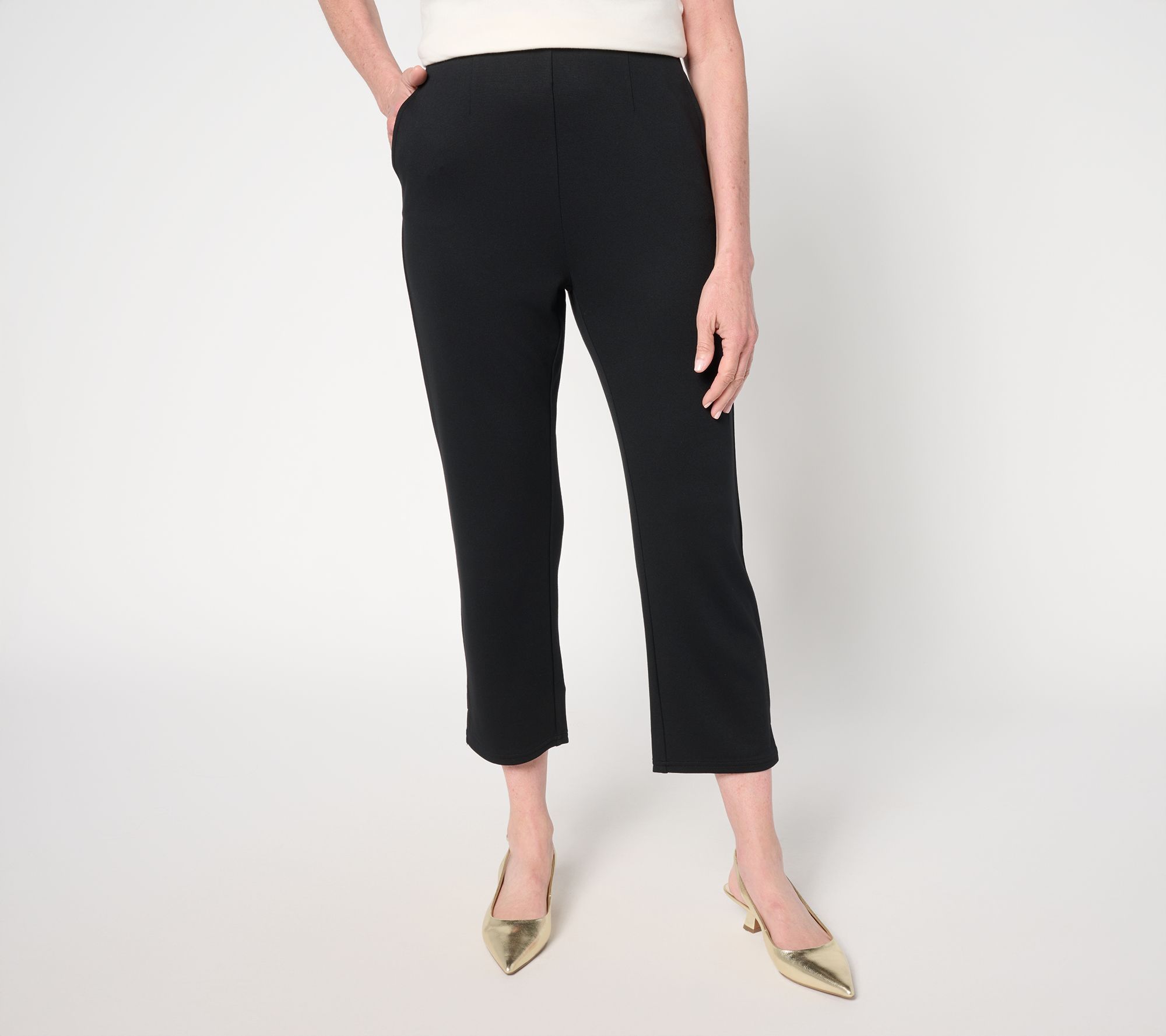BEAUTIFUL by Lawrence Zarian Women's Petite Pants PM Pull-On Silky Black A693046