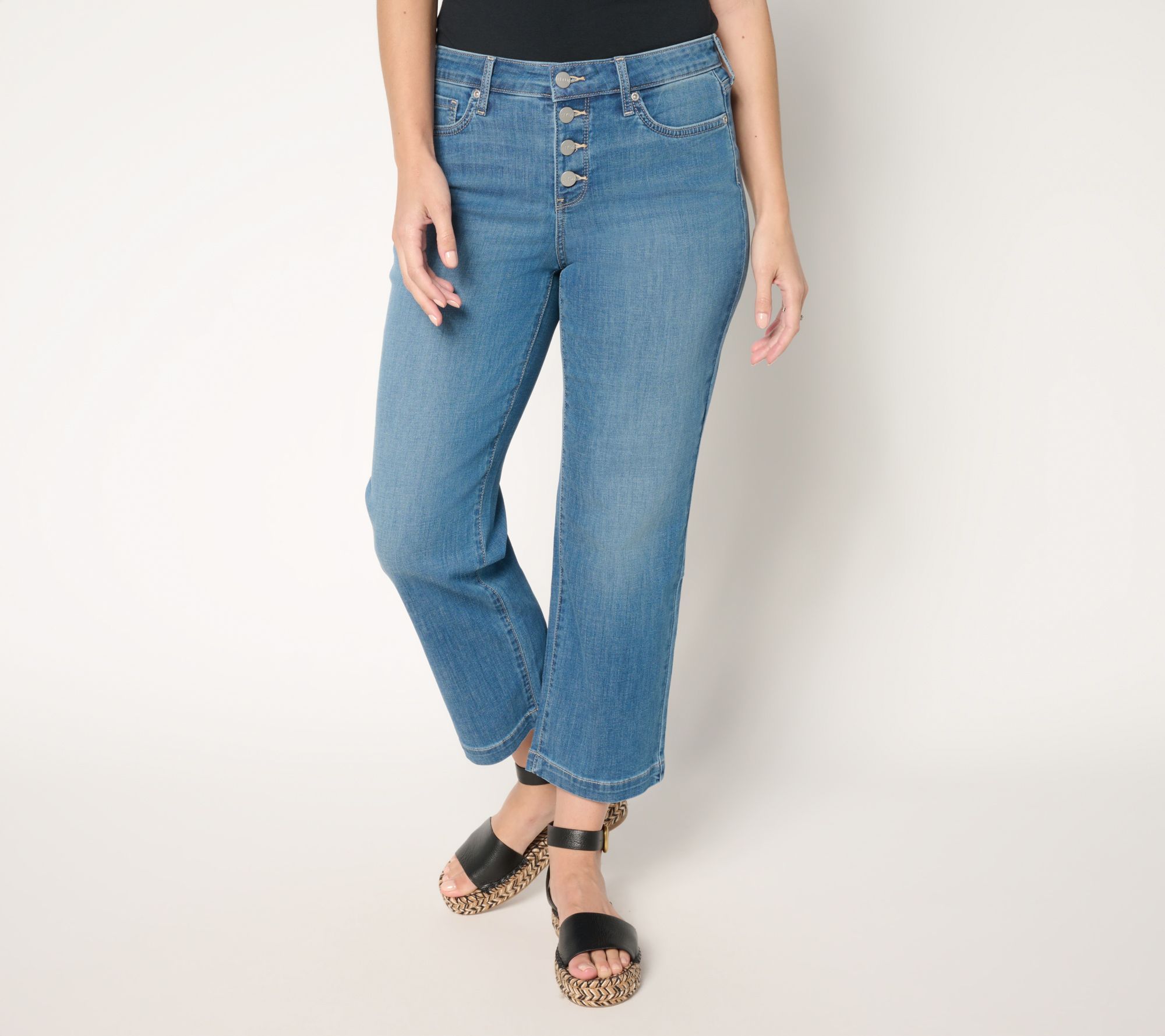 NYDJ Women's Pants Sz 0 Relaxed Piper Crop Jean Blue A693870