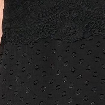 Fashion Women's Top Sz M Woven Clip Dot Tank Lace Trim Black A695745