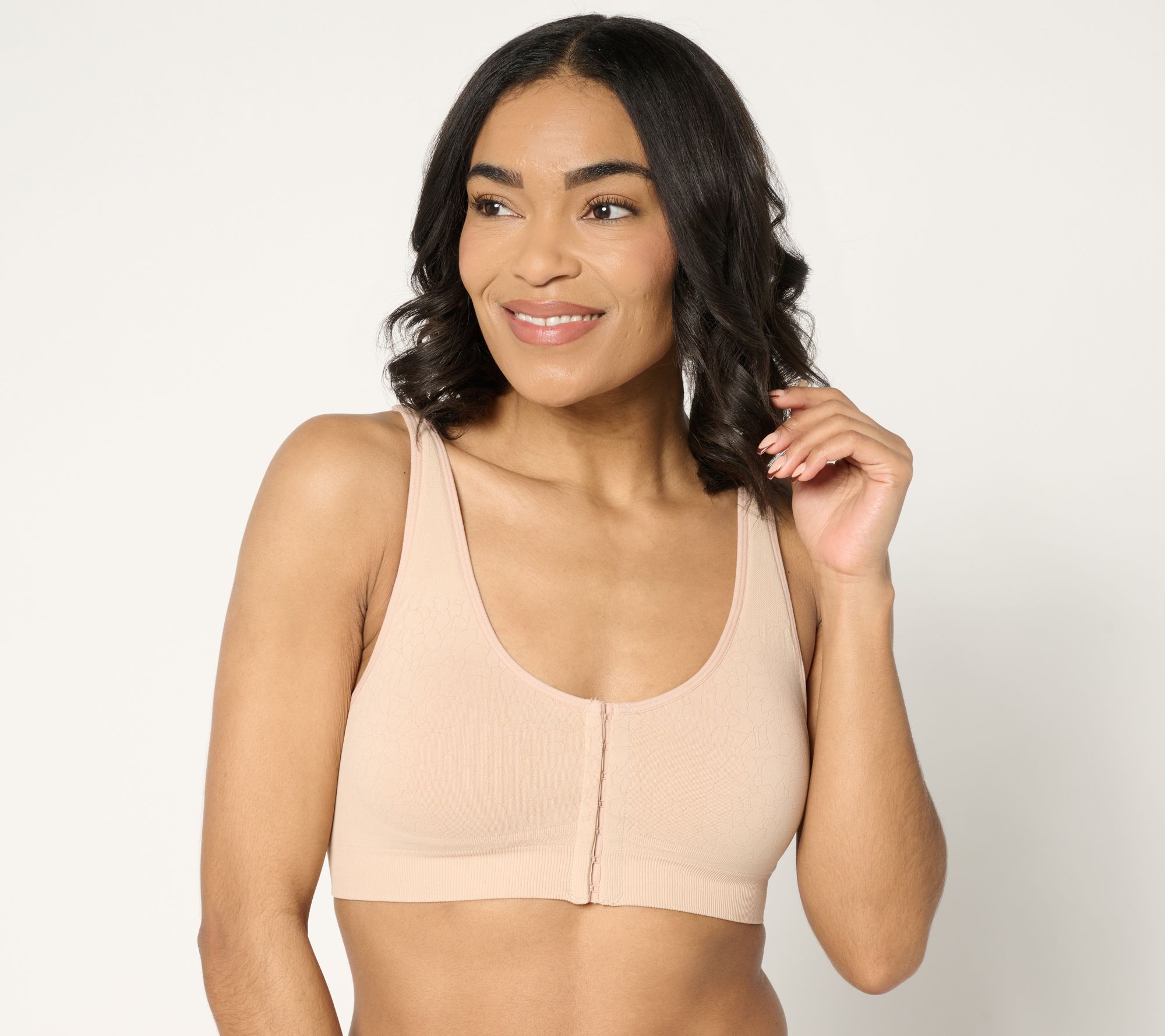 Breezies Women's Bra Sz XL Cooling Comfort Seamless Wirefree Front Brown A701506