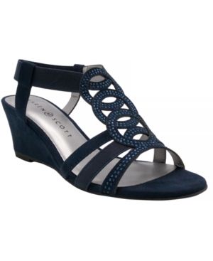 Karen Scott Women's Shoe Sz 7 (US Women's) Denice Wedge Sandals Blue