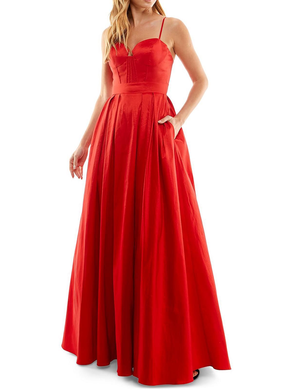 B Darlin Women's Dress Sz 2 Bd Corset Pleated Eveng Red