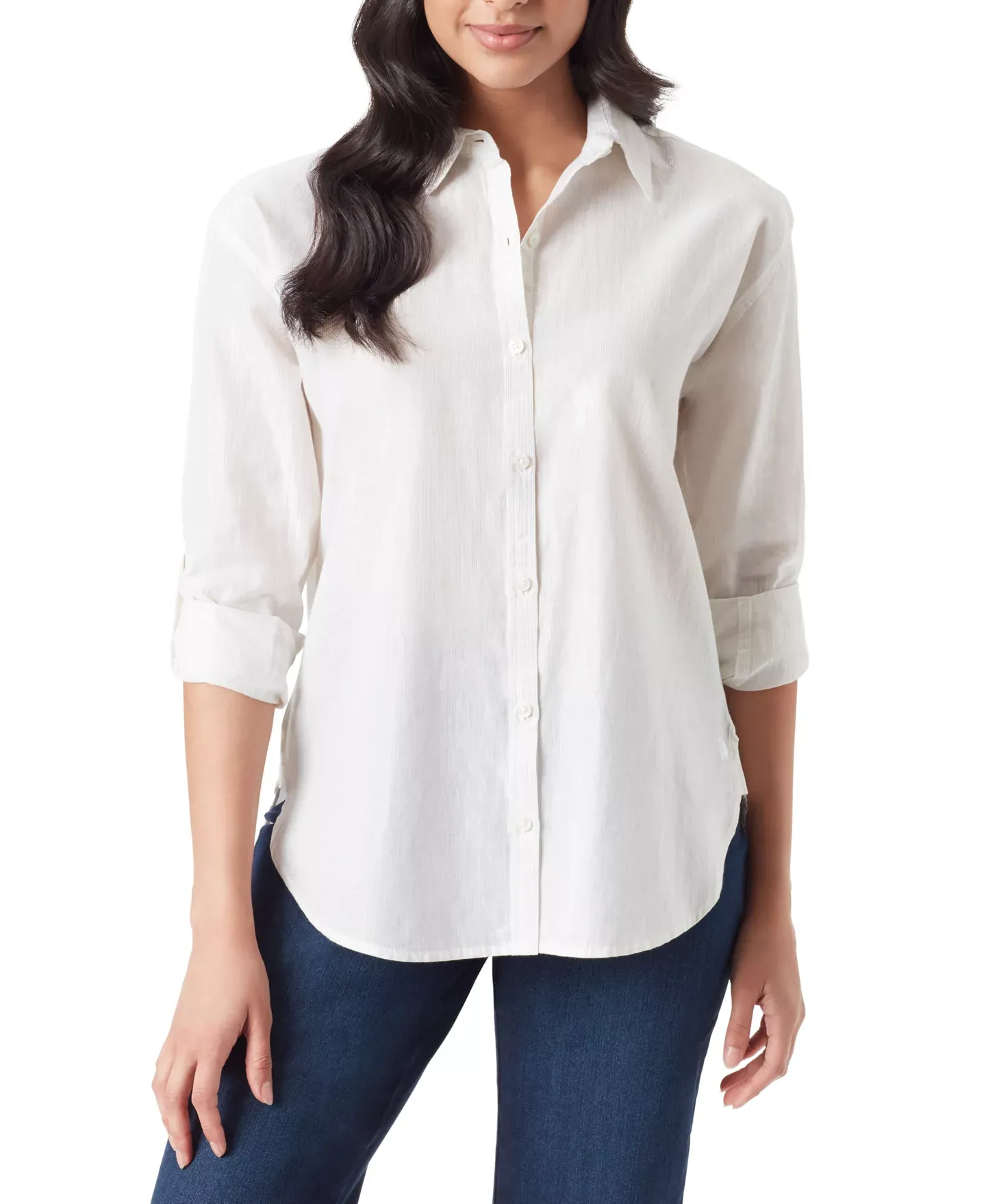Gloria Vanderbilt Women's Top Sz L Metallic-Threaded Amanda